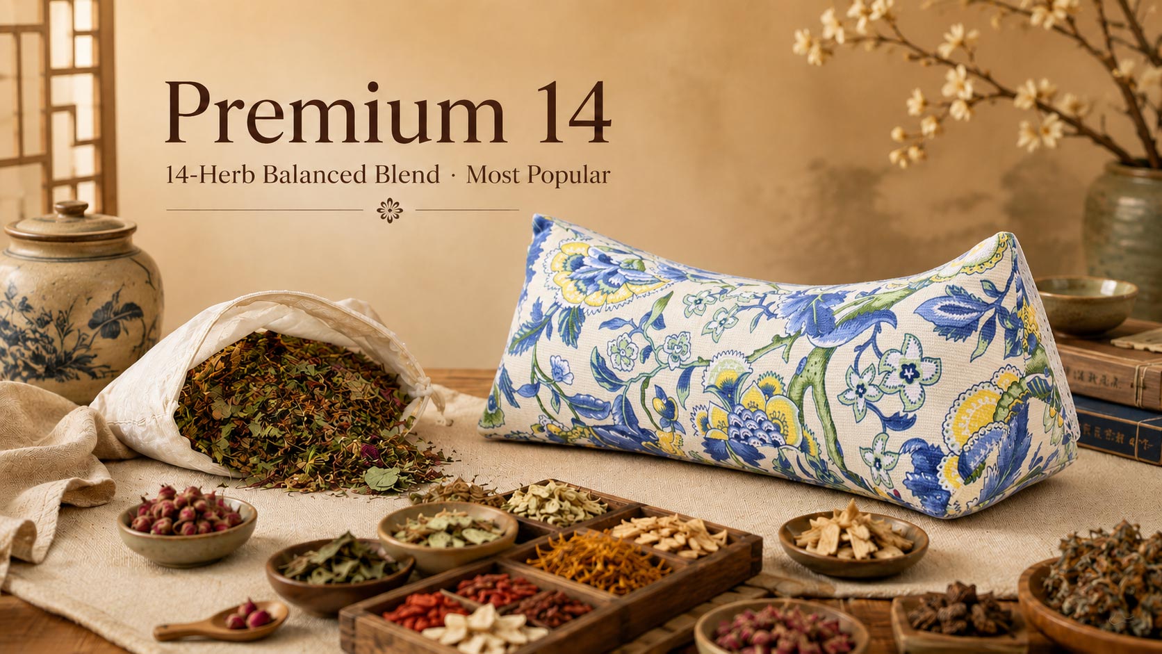 Premium 14 Botanical Blend Herbal Sleep Pillow