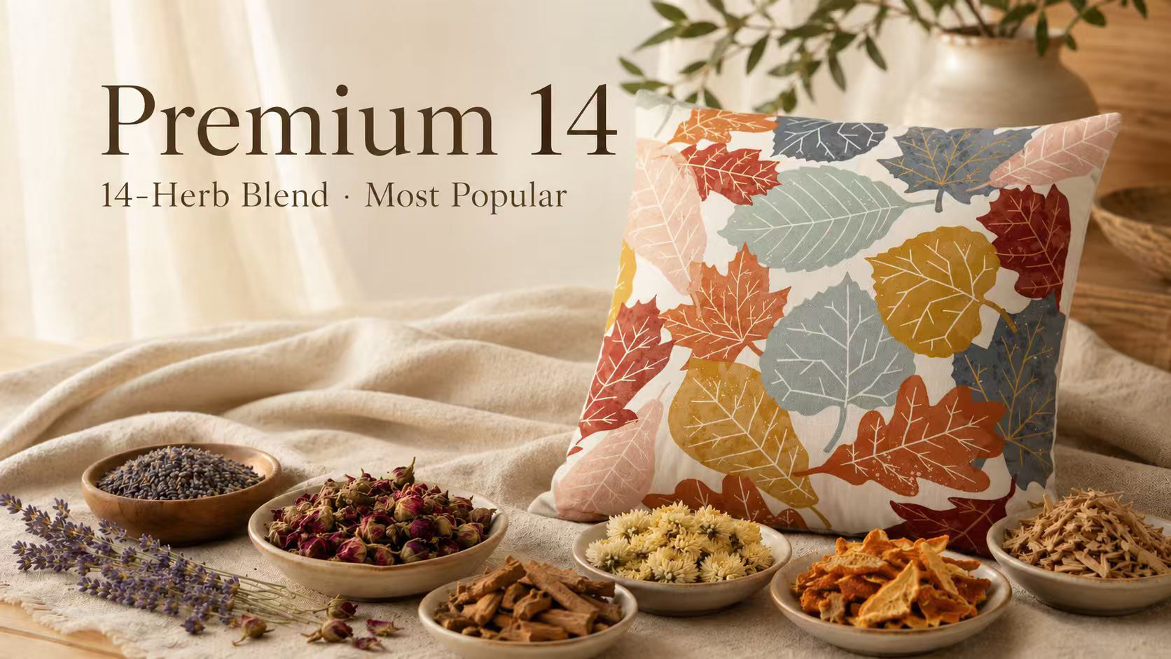 Premium 14 Botanical Blend Herbal Sleep Pillow