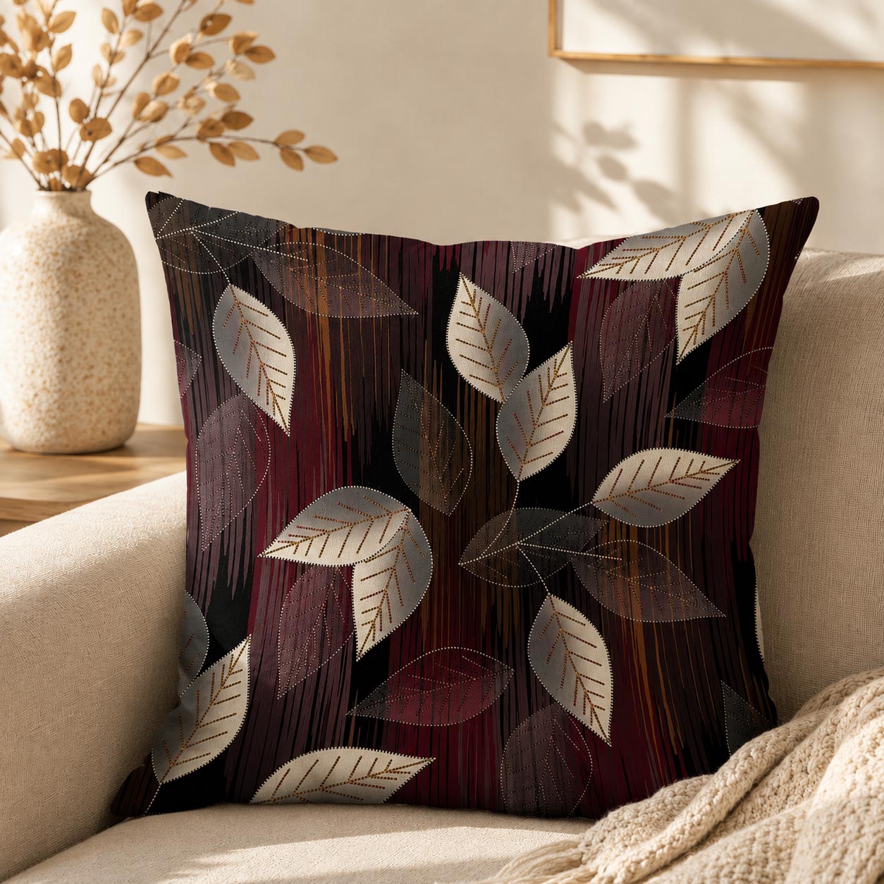 Plant Series Geometric-Leaf-Tapestry